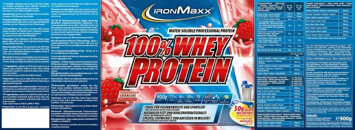 Immagine prodotto IronMaxx 100% proteine del siero di latte (Fragola, 1 x, 900 g)