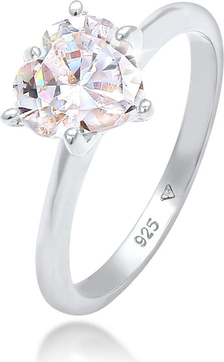 Image du produit Elli Herz Solitär mit Zirkonia Kristall (58, Argent 925)