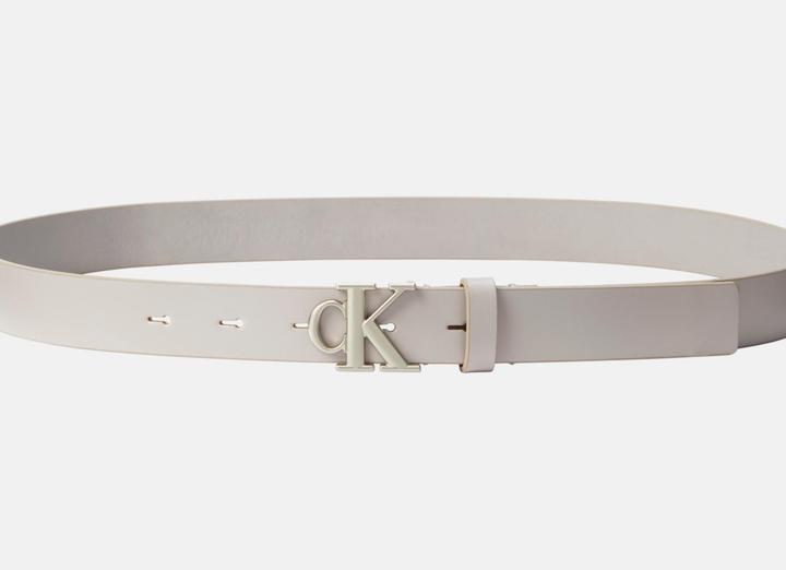 Actual product image Calvin Klein Monogram Plaque Buckle Belt (90)
