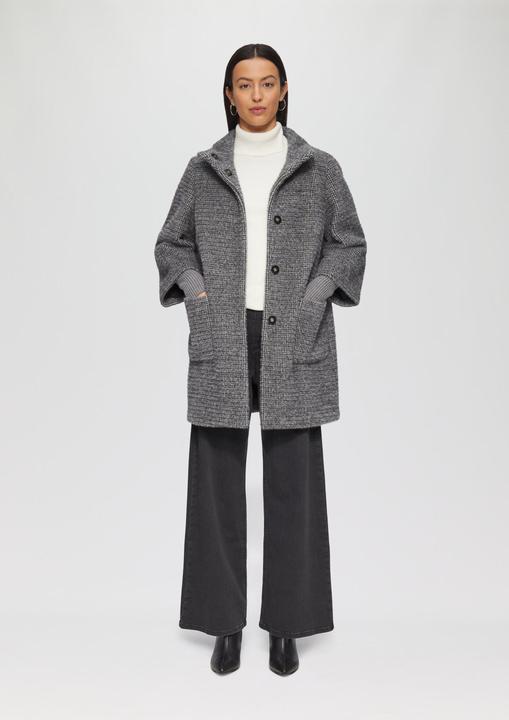 Produktbild S.Oliver Outdoor-Mantel Flauschiger Mantel mit Strickbündchen am Ärmel (34)