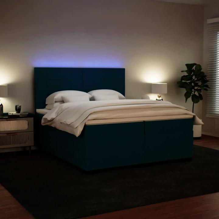 Actual product image vidaXL Bo x spring bed with mattress 200 x 200 cm velvet (200 x 200 cm)