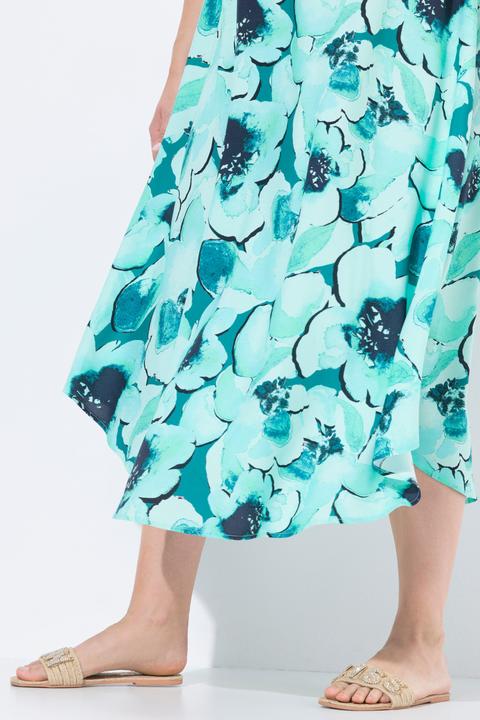 Produktbild Ulla Popken Midikleid, Blüten, A-Linie, Rundhals, ärmellos (42, 44)