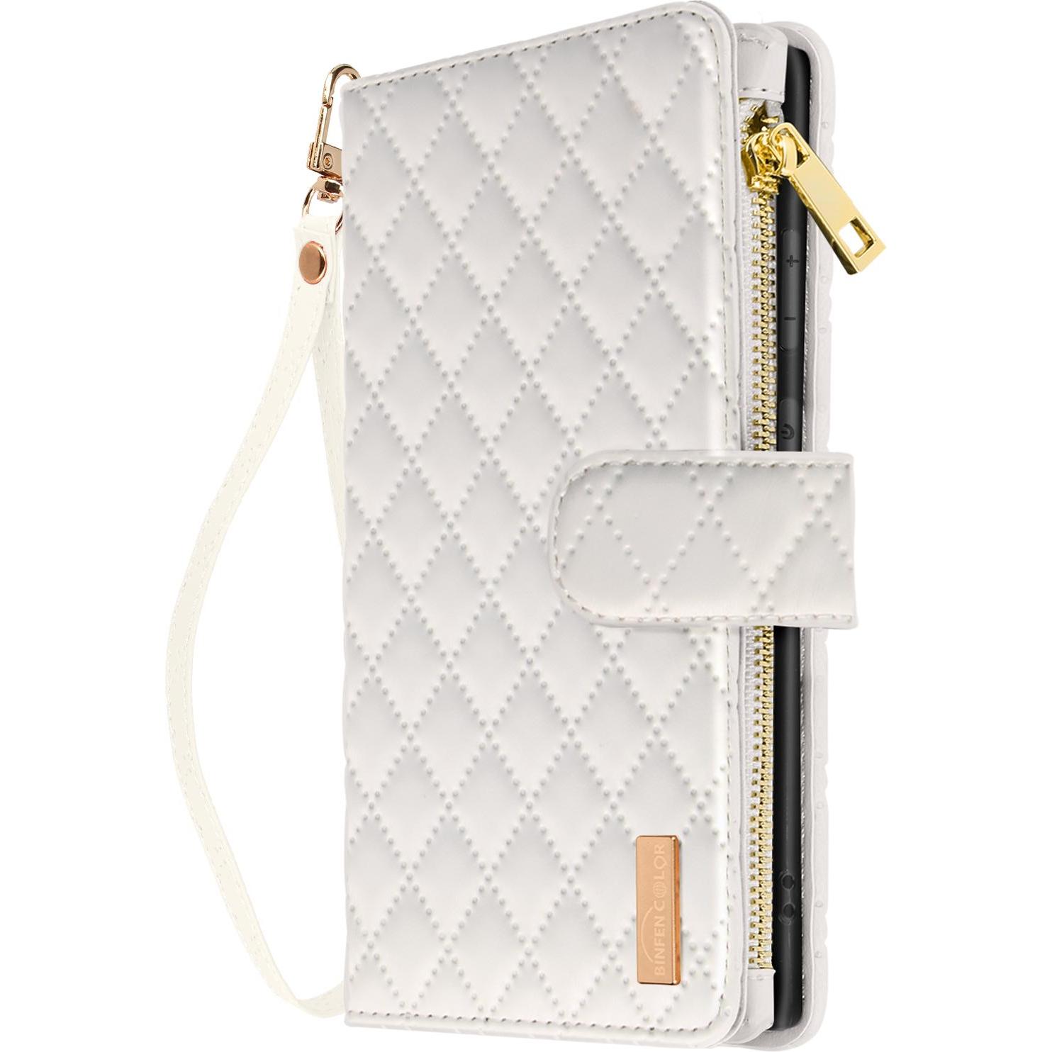 Thumbnail - Avizar Quilted Charm Wallet Cover Series (Samsung Galaxy S24 Ultra), Smartphone Hülle, Weiss