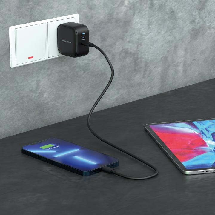 Produktbild Powerology Dual Port PD GaN Wall Charger 65W (65 W, 2 Ports)