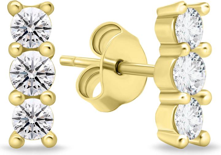 Image du produit Brilio Silver - Boucles d'oreilles mode plaquées or avec zircons clairs EA605Y