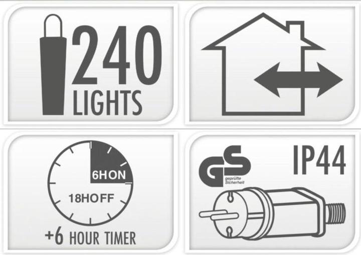 Image du produit Koopman Christmas Tree Lights 240led Light Chain Timer Multicolor Macaron (17.93 m)