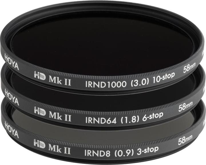 Image du produit Hoya 58,0 HD MKII Kit de filtres IRND 8/64/1000 (58 mm, Filtre gris neutre)