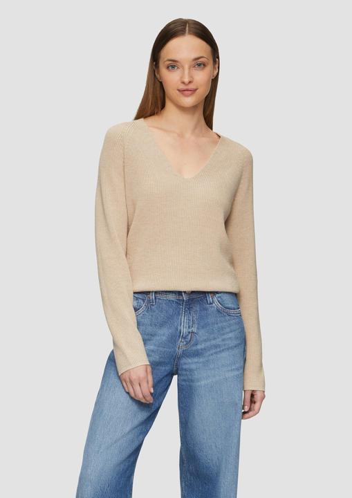Produktbild S.Oliver Strickpullover Strickpullover mit V-Ausschnitt und Raglan-Ärmeln (44)