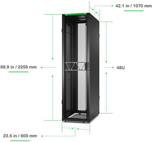 Produktbild APC NetShelter SX Server Rack Gen 2 48U 2258H x 600W x 1070D mm w/ Sides Black (48 HE, 19 Zoll Rack)