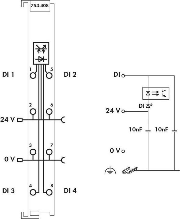 Actual product image Wago 4-channel digital input