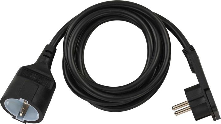 Brennenstuhl Cavo di prolunga corto con spina piatta angolata 2m H05VV-F3G1.5 nero (2 m, CEE 7/4)