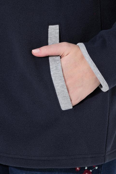 Produktbild Ulla Popken Trachten-Fleecejacke, Edelweiss-Stickerei, 2-Wege-Zipper (46, 48)