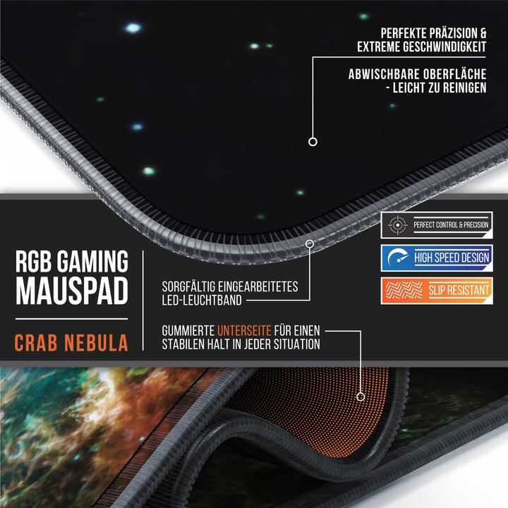 Immagine prodotto Titanwolf Tappetino per mouse da gioco, tappetino per mouse RGB XL, 800 x 300 mm, migliora precisione e (XL)