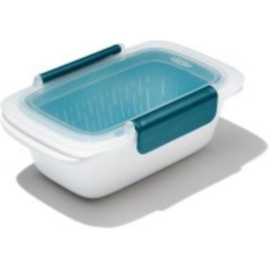 OXO Good Grips Prep & Go Behälter mit Sieb 0.45L, Vorratsbehälter, Blau