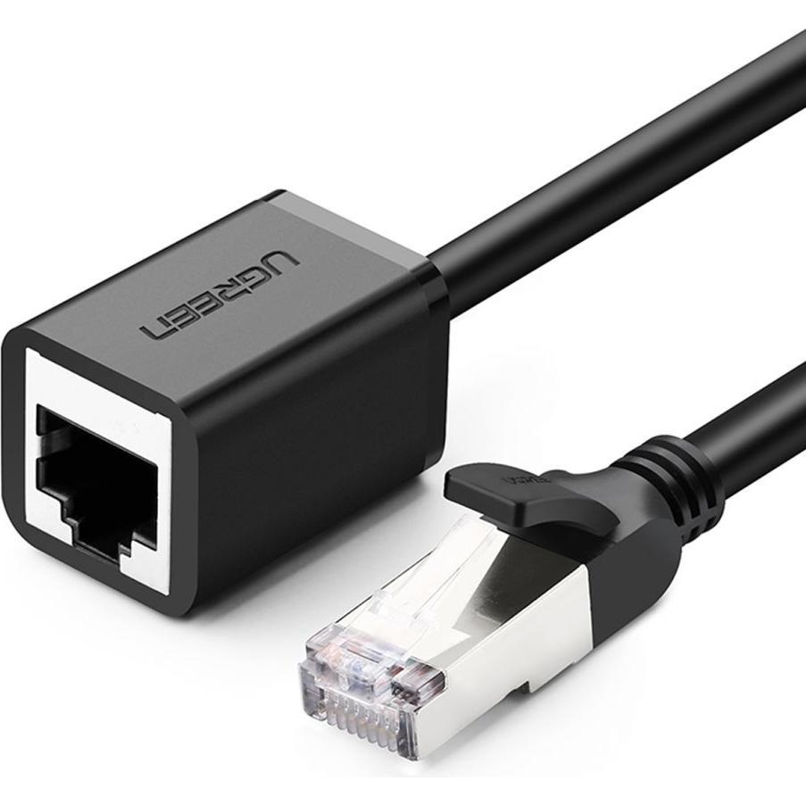 Ugreen Cat 6 FTP Ethernet RJ45 Extension PatchCords with shielding 0.5m black (F/UTP, CAT6, 0.50 m), Netzwerkkabel