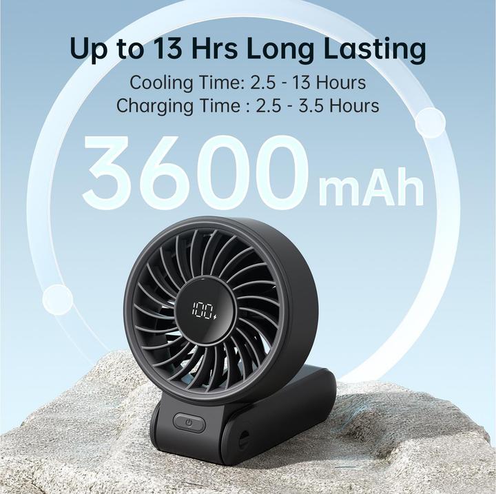 Actual product image Jisulife Mini wentylator Handheld Fan Life7 3600mAh przenośny wiatraczek USB - czarny