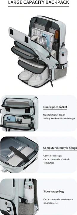 Immagine prodotto Only-Bags.Store Zaino impermeabile per computer portatile da 40,64 cm, zaino da viaggio con borsa per scarpe