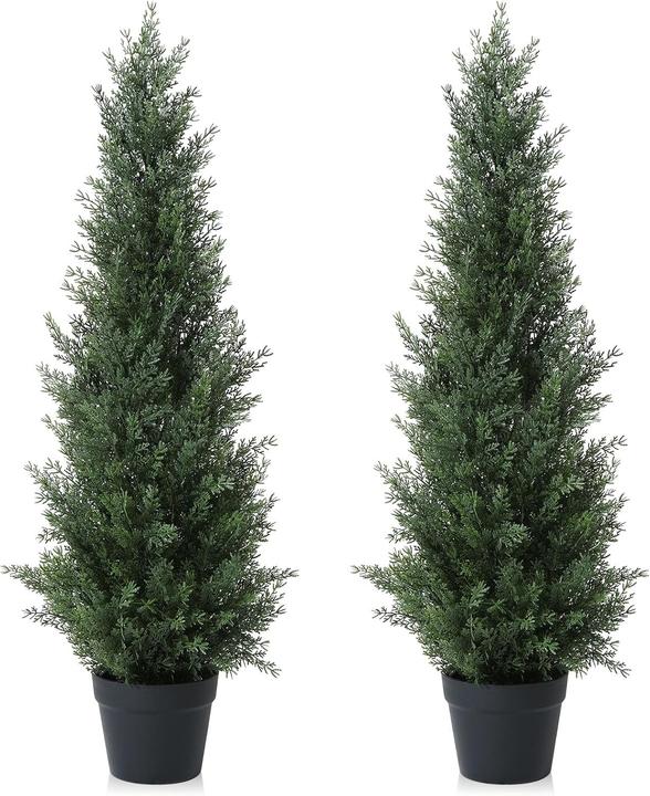 Crosofmi Künstliche Zedernbäume im Topf, 2er-Set (95 cm)