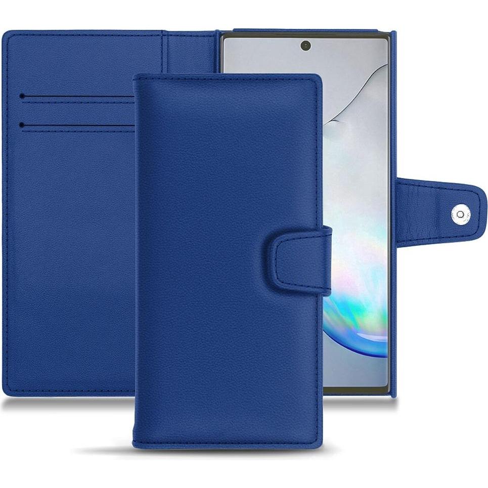 Noreve Lederschutzhülle Wallet (Samsung Galaxy Note 10+), Smartphone Hülle, Blau