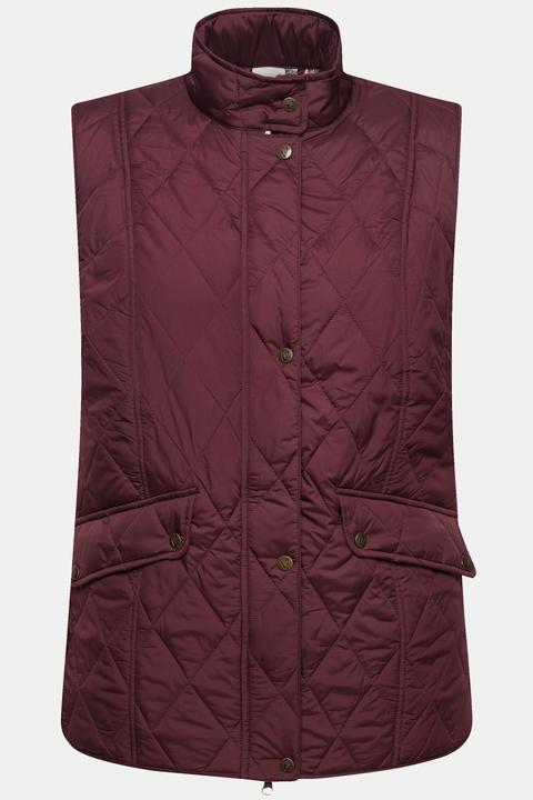 Actual product image Ulla Popken Quilted Pheasant Print Lined Vest (54)