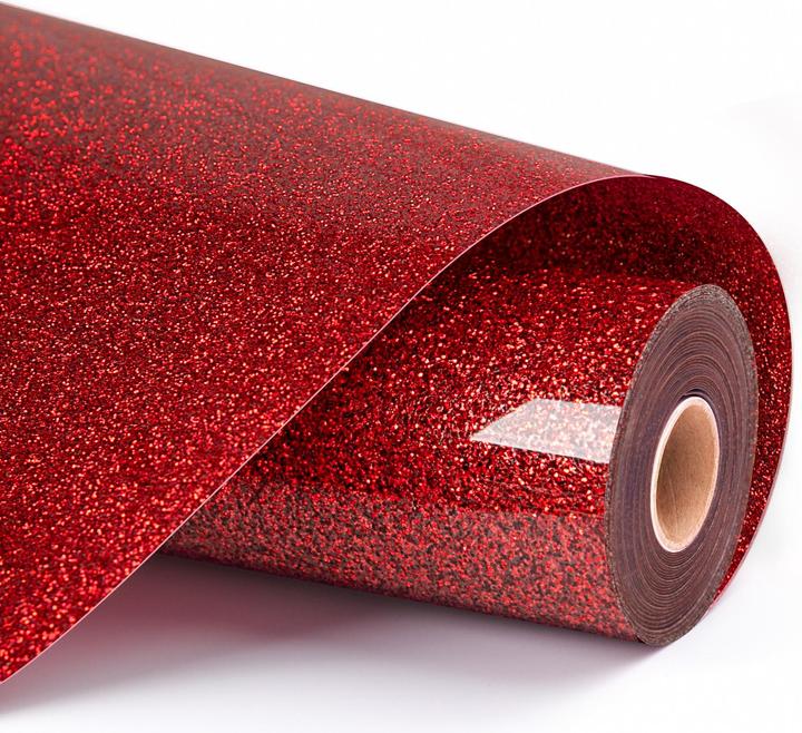Actual product image Loklik Heat Transfer Vinyl Glitter - Red