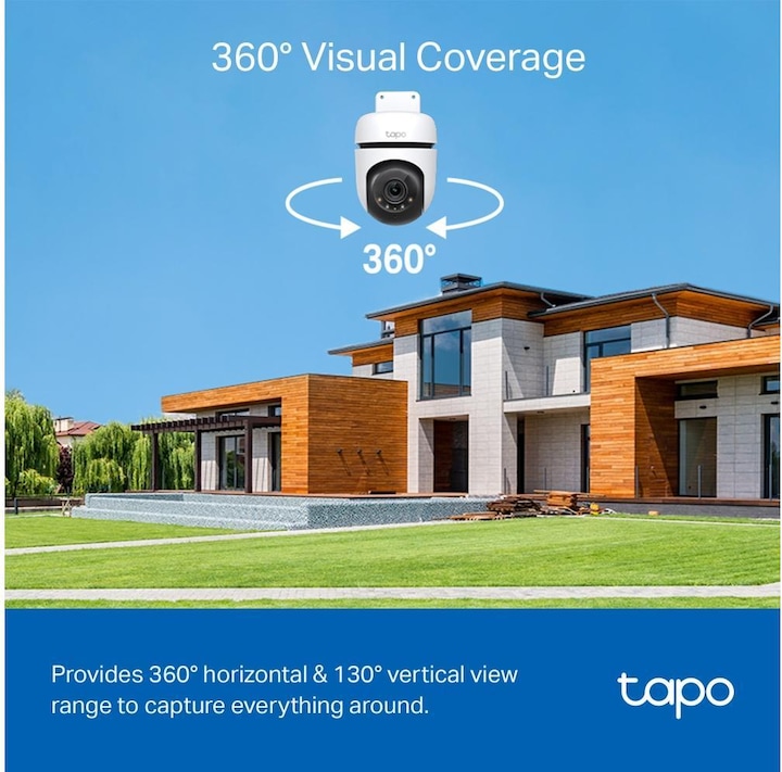 Immagine prodotto TP-Link Tapo C510W Telecamera da esterno a 360° da 3MP MicroSD (2304 x 1296 Pixels)