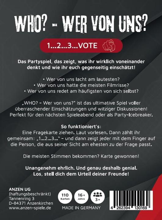 Produktbild Anzen Spiele WHO? (d) (Deutsch)