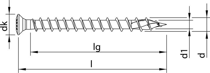 Actual product image Heco TOPIX-plus facade screw countersunk head TX fully threaded 5x70 mm stainless steel A2 200 pieces (200 Screws per piece)