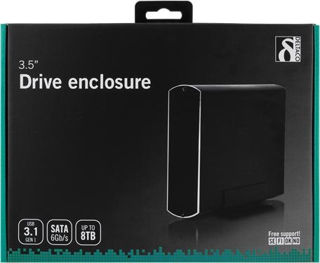 Produktbild Deltaco MAP-GD34U3 - HDD-Gehäuse - 3.5 Zoll - Serial ATA III - USB Konnektivität - Schwa (3.5")