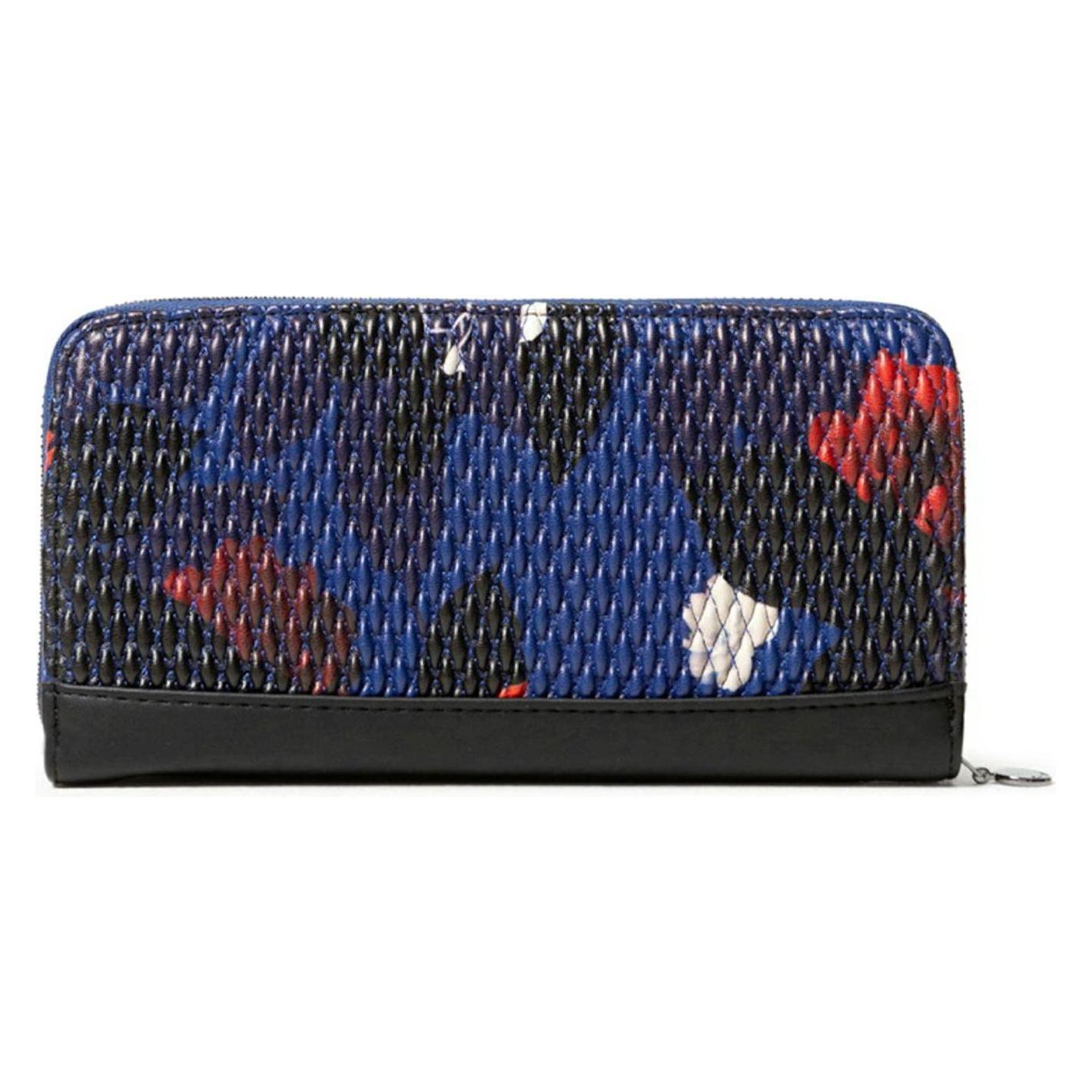 Desigual, Damen, Portemonnaie, Essence Zip Around Wallet, Blau, Mehrfarbig