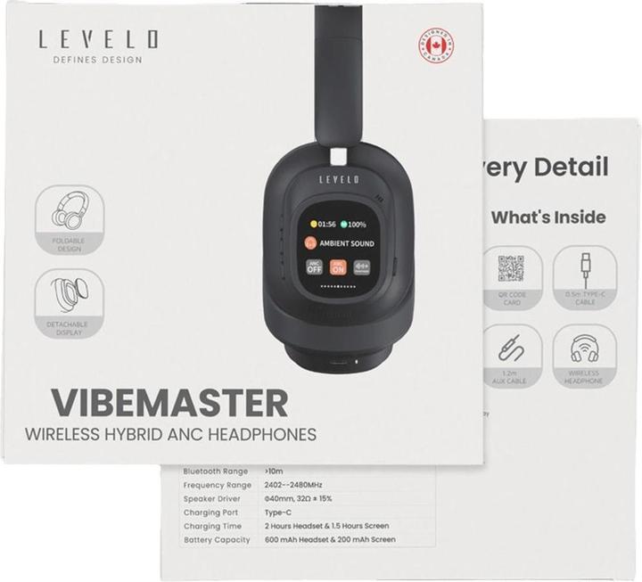 Produktbild Levelo VibeMaster Hybrid ANC Headphone (ANC, 40 h, Kabellos)