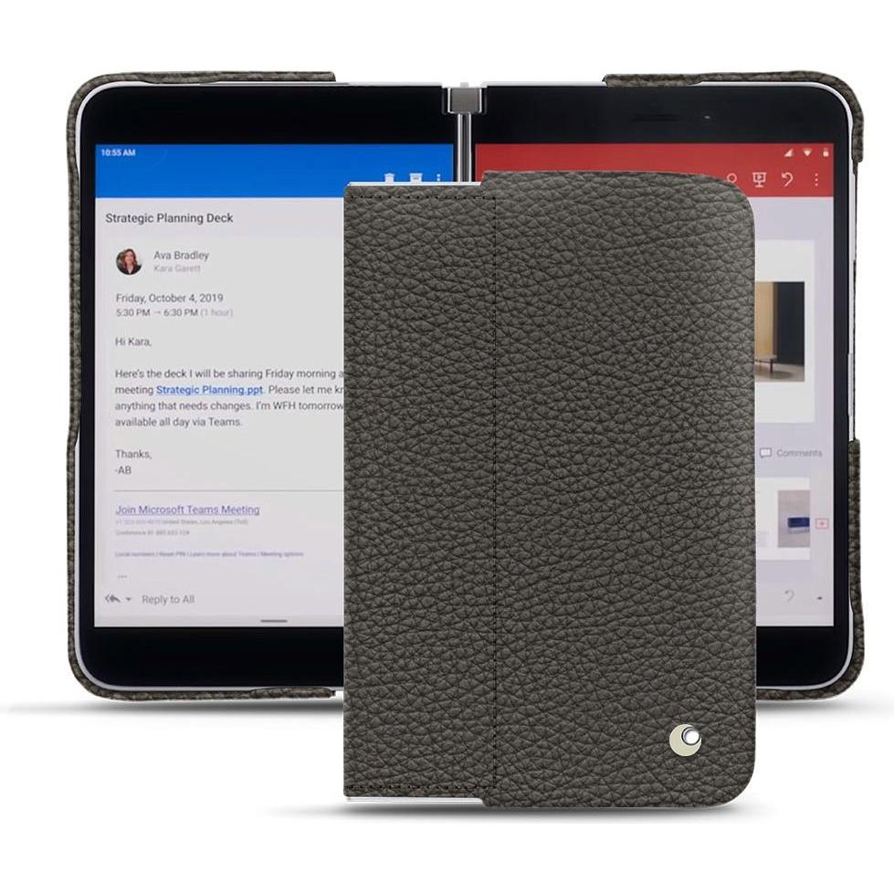 Noreve Lederschutzhülle (Microsoft Surface Duo), Smartphone Hülle, Grau