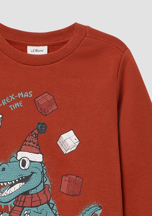 Produktbild s.Oliver Sweatshirt Kuscheliges Sweatshirt mit X-Mas-Frontprint (140)