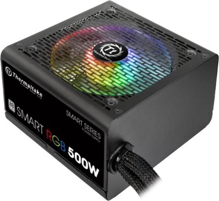 Actual product image Thermaltake Smart 500W RGB power supply (80+ 230V EU, 2xPEG, 120mm, single rail) (500 W)