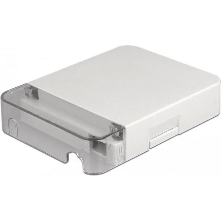 Delock LWL Anschlussdose zur Wandmontage für 1 x SC Simplex oder LC Duplex weiss (Spleissbox), Netzwerk Zubehör