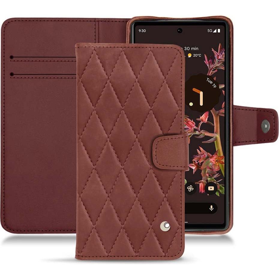 Noreve Lederschutzhülle Wallet (Google Pixel 6), Smartphone Hülle, Rot