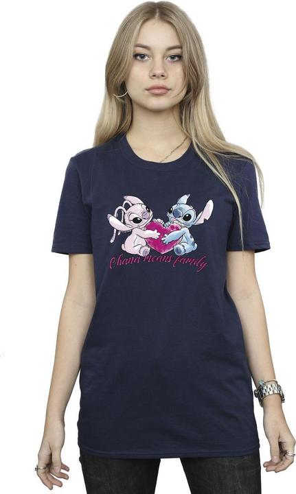 Immagine prodotto Disney Lilo And Stitch Ohana Heart With Angel Maglietta Ampia Donna (M)