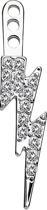 Produktbild Star Piercing Ohrring Ear Jacket silber mit Kristallblitz rechts (Messing)