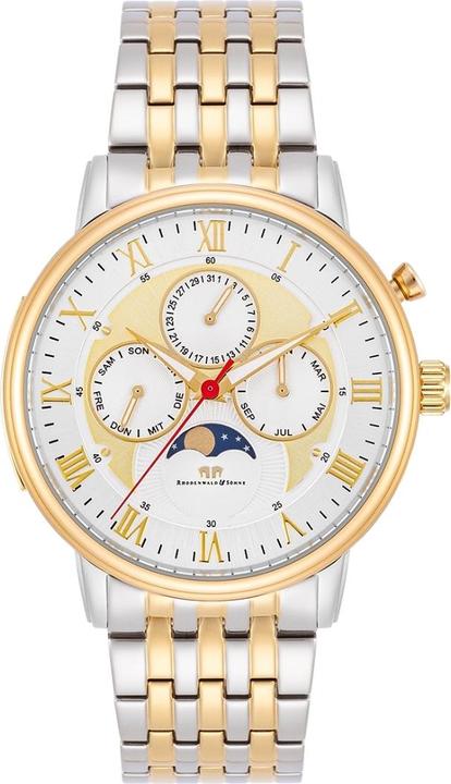 Immagine prodotto Multifunzioni Moontime II in acciaio inossidabile e oro giallo - 34100 (Orologio da polso analogico, 40 mm)