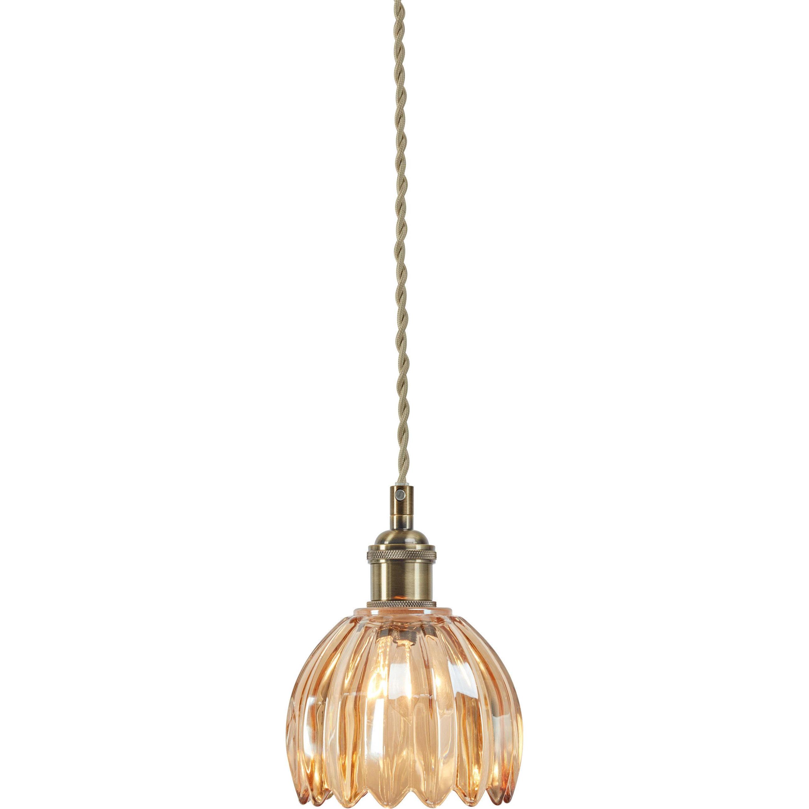 Markslöjd, Lampada a sospensione, GOTA Pendant 1L Antique Brass/ Amber (E14)