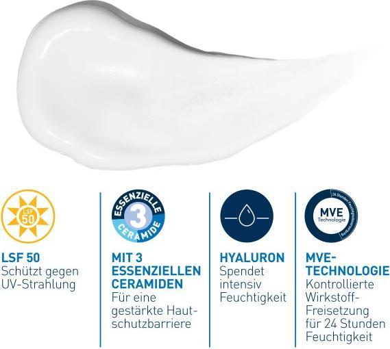 Actual product image CeraVe Moisturizing Facial Lotion (52 ml, 24h cream, SPF 50)