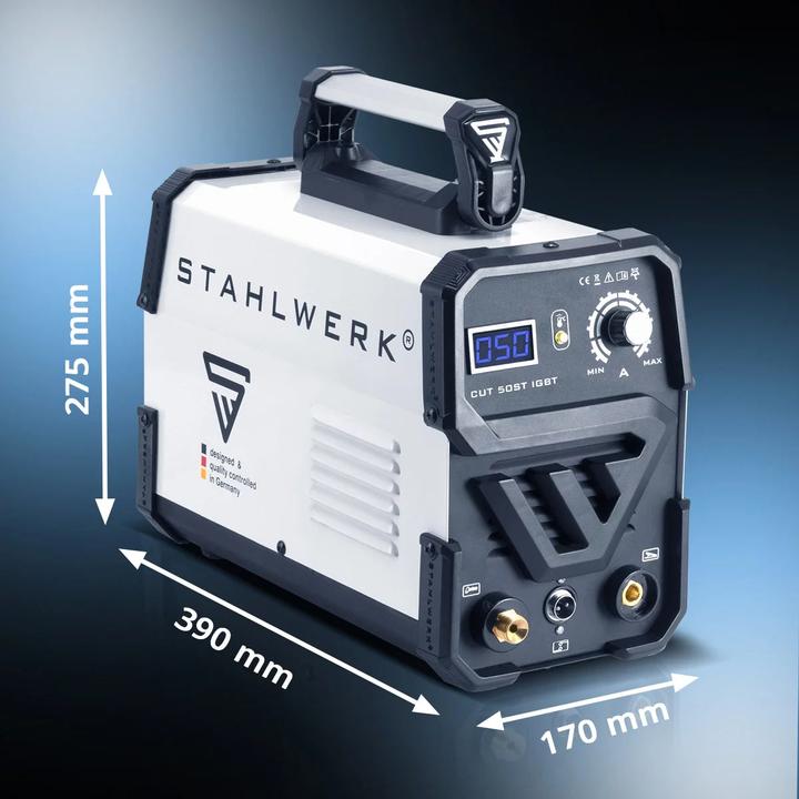 Image du produit Stahlwerk Découpeuse plasma CUT 50 ST IGBT de 50 ampères, capacité de coupe jusqu'à 14 mm