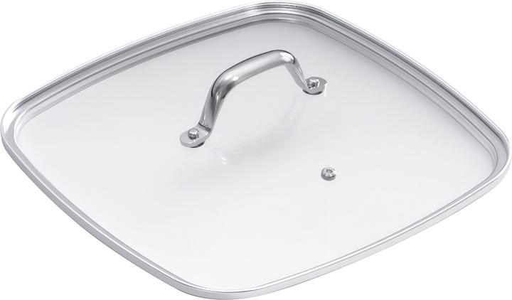 Kuhn Rikon Glass lid with stainless steel handle square shape 27 x 27 cm (27 cm, Glass, Metal)