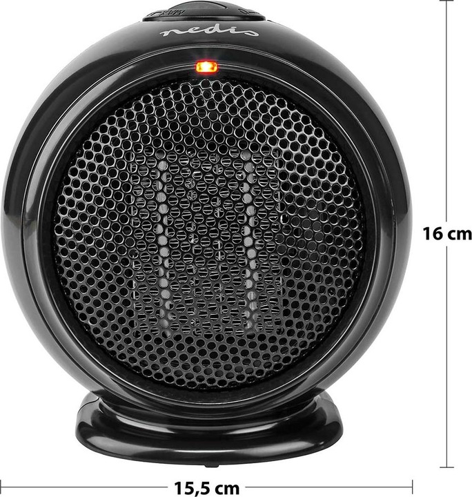 Immagine prodotto Nedis Keramik-PTC-Heizlüfter- 500 W- 1 Heizmodus- Verstellbares Thermostat- (500 W)