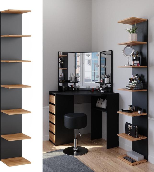 Immagine prodotto Vicco Mensola a muro Paolo, Antracite/oro power oak, 30 x 190 cm