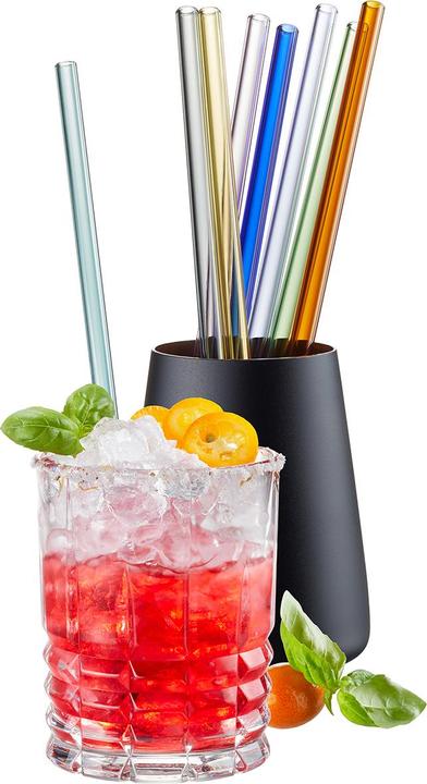 Produktbild GEFU Glastrinkhalm FUTURE, 23 cm bunt 8 Stück mit Bürste (1 x)