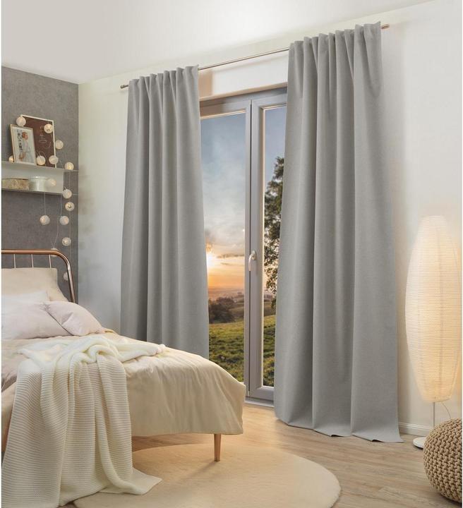 Stotz Decor Night curtain with pleated band Flint, blackout 135 cm x 300 cm (135 x 300 cm)