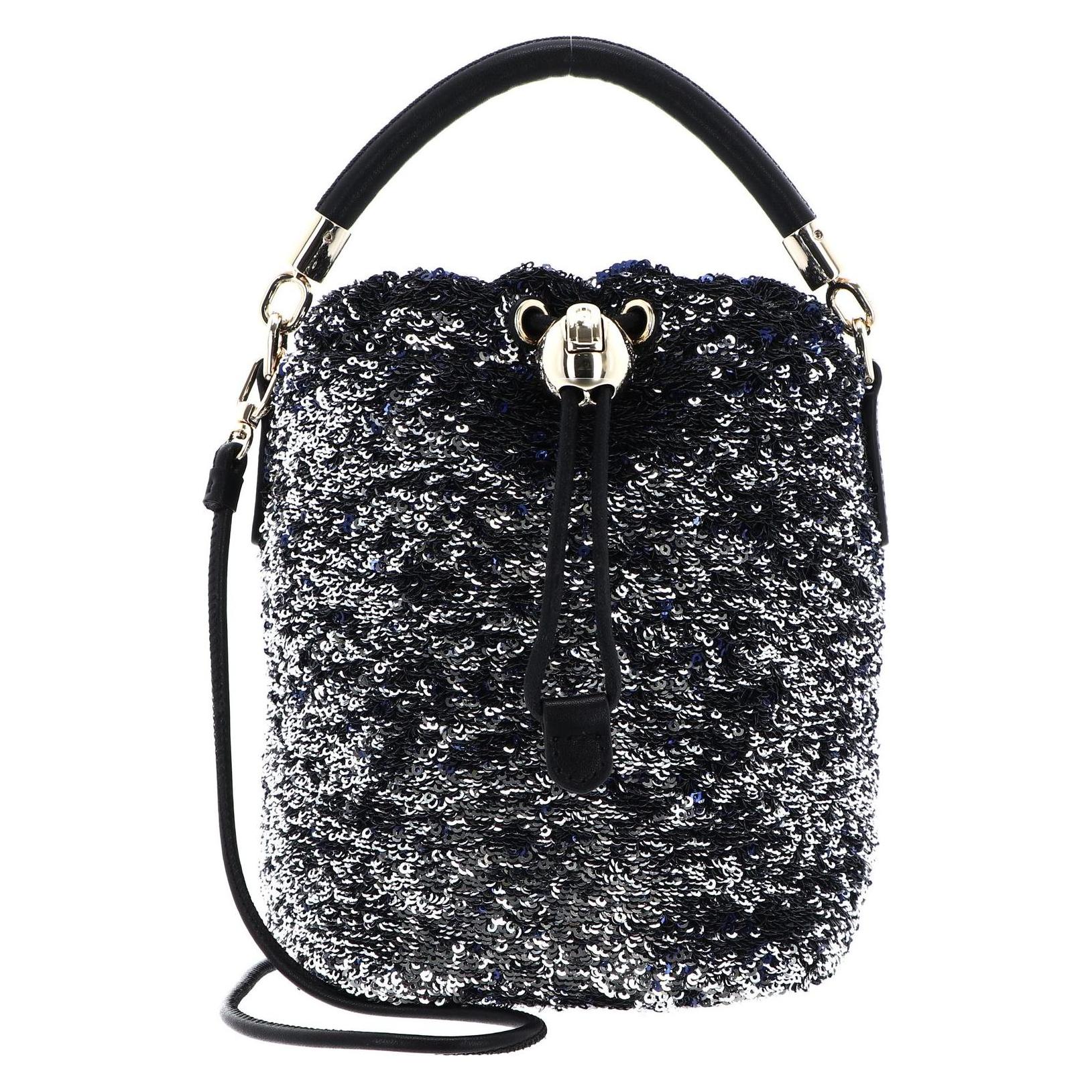 Furla, Damen, Handtasche, Mionido Bucket Bag, Silber, Blau