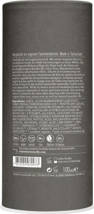 Immagine prodotto Farfalla NaturalAfterBal Sandalw 100ml (Balsamo dopobarba, 100 ml)