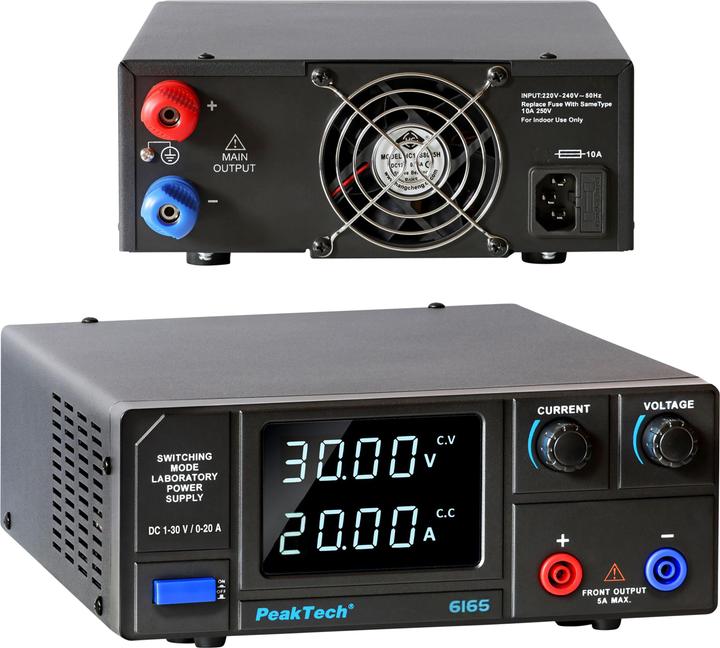 Actual product image Peaktech Labornetzgerät P 6165, 1...30 V, 0...20 A, 600 W